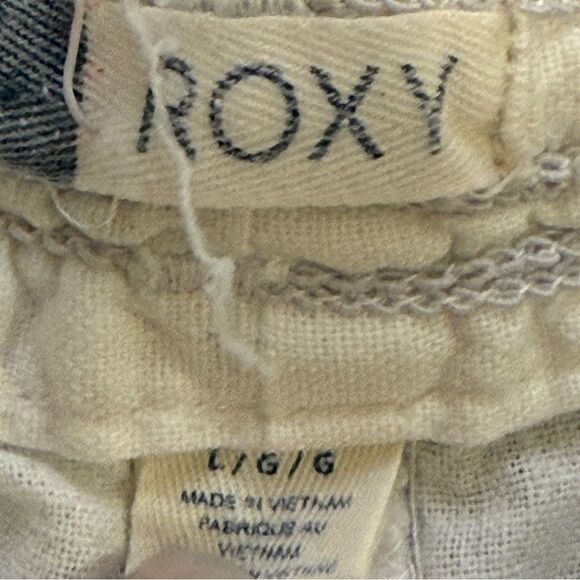 Roxy Oceanside Drawstring Pants Cotton Linen Blend White Size Large - Picture 12 of 15